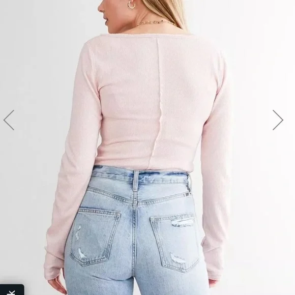 NWT Free People Sloane Body Suit Pink Nectar Size Small - Picture 2 of 7